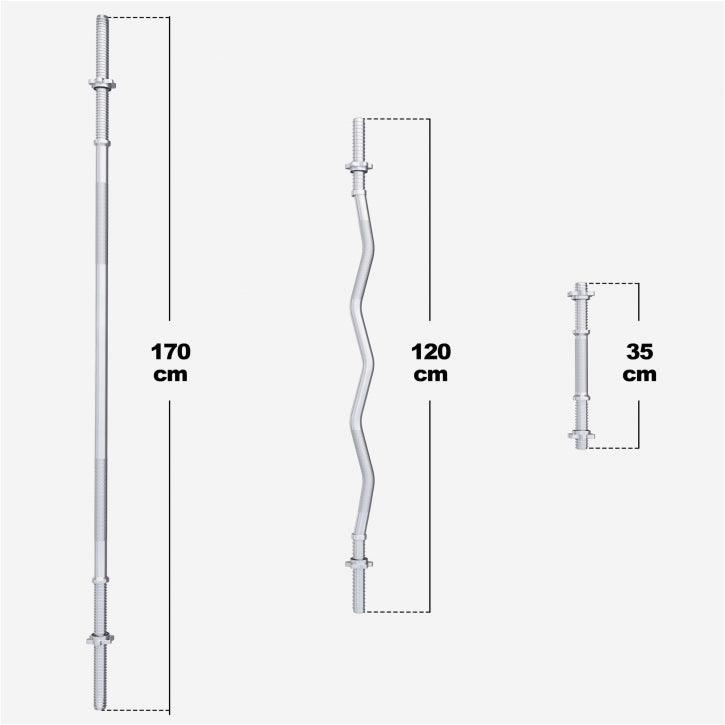 Set de haltere din plastic de 100 kg cu închizători în formă de stea