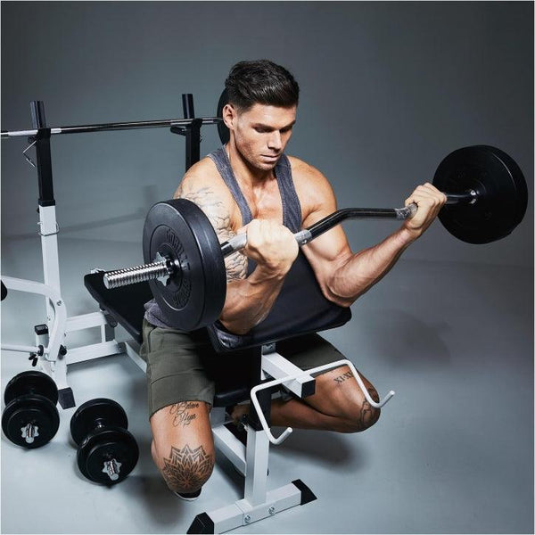 Set de haltere din plastic de 100 kg cu închizători în formă de stea