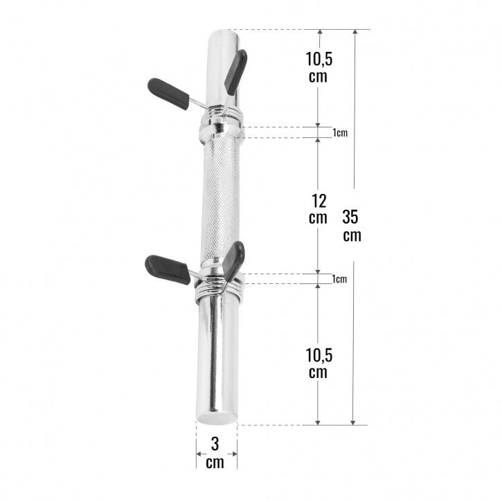 Bară pentru haltere de 35 și 42 cm cu închizători