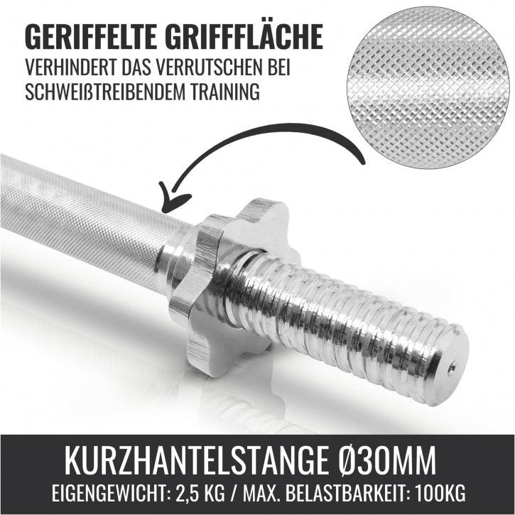 Set de gantere din fontă Gripper 30 kg cu închizători în formă de stea