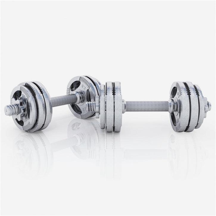 Set de gantere din fontă Gripper 30 kg cu închizători în formă de stea