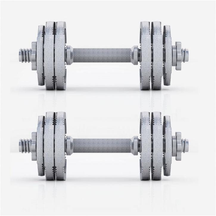 Set de gantere din fontă Gripper 30 kg cu închizători în formă de stea