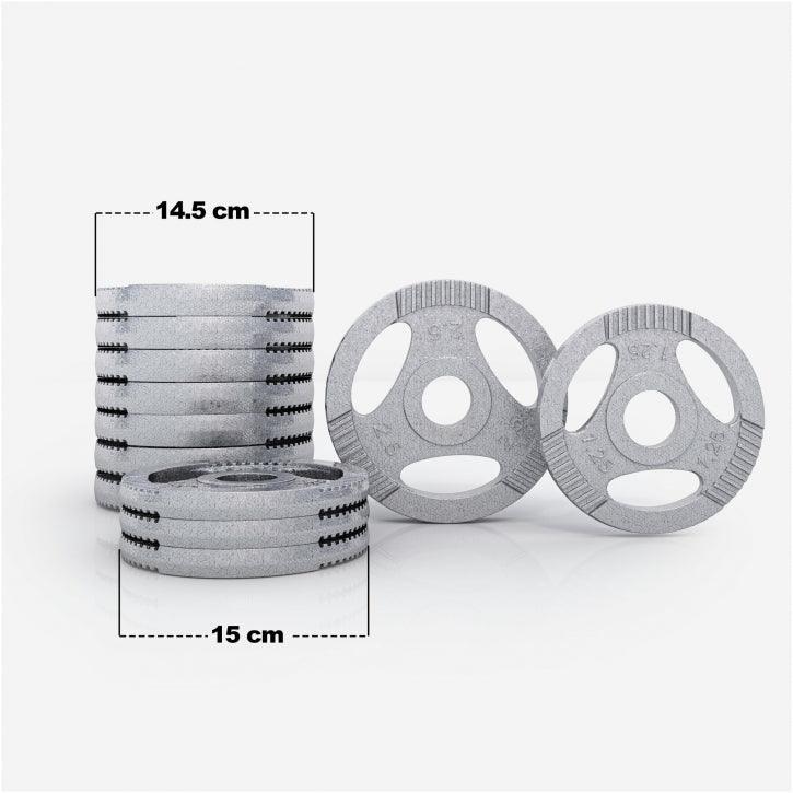 Set de gantere din fontă Gripper 30 kg cu închizători în formă de stea