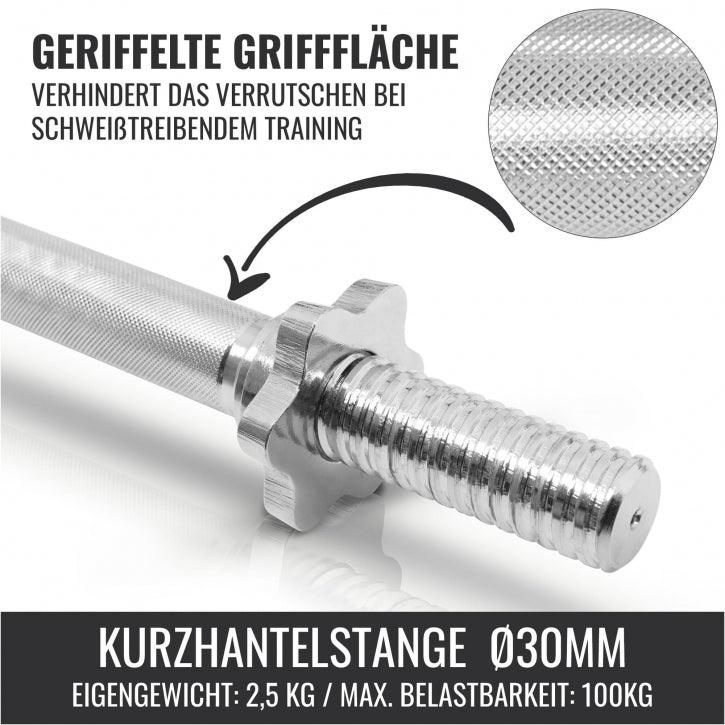 Set de gantere din fontă Gripper 30 kg cu închizători în formă de stea