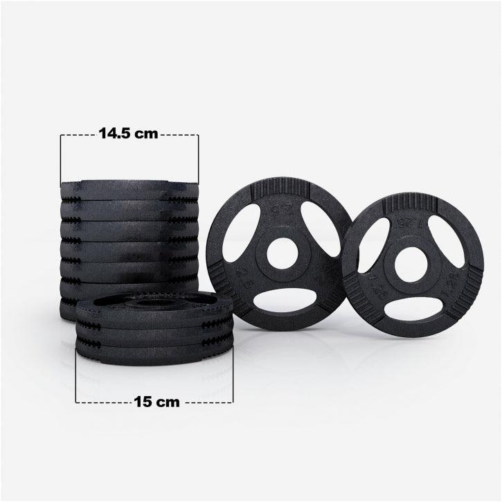 Set de gantere din fontă Gripper 30 kg cu închizători în formă de stea