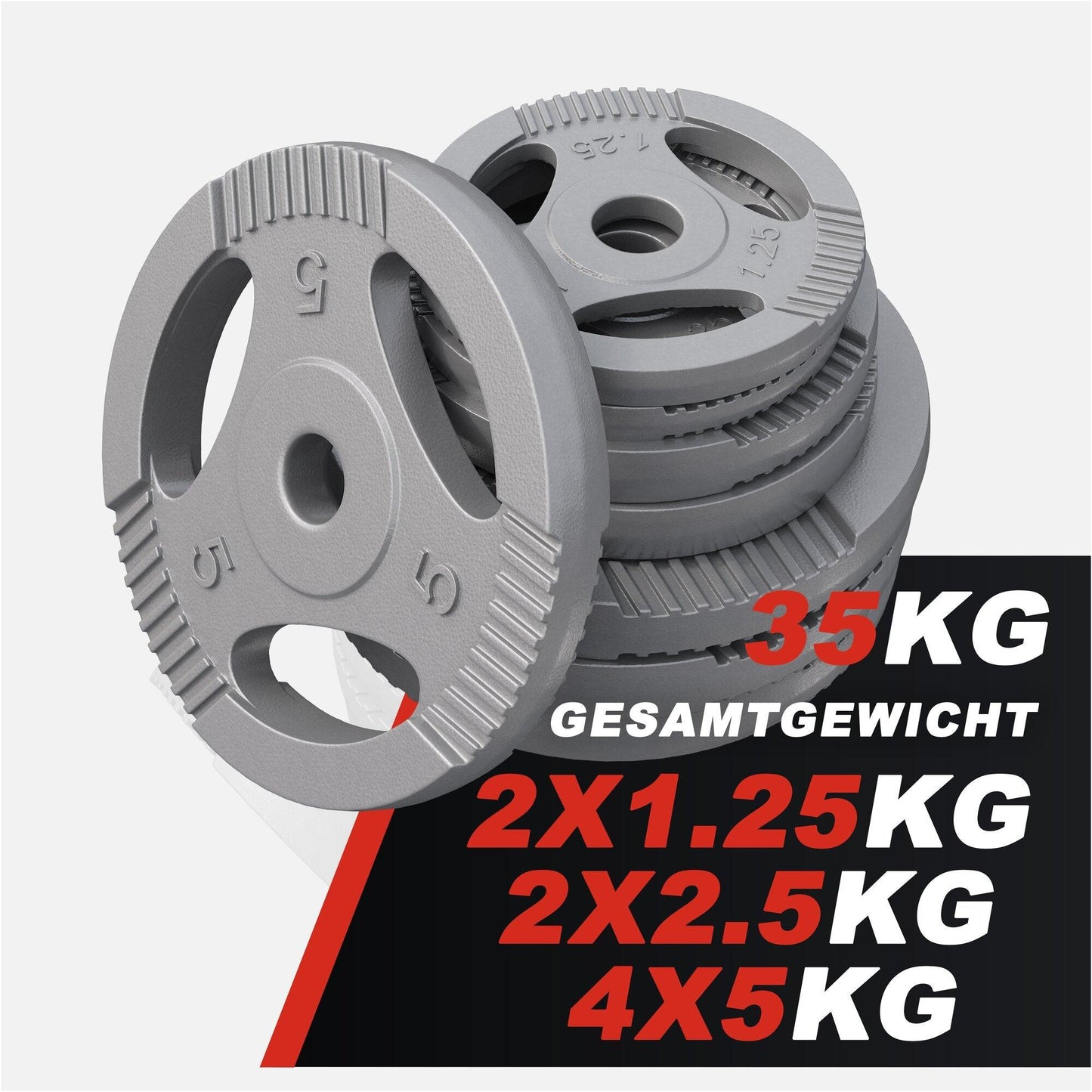 Set de gantere SZ din fontă Gripper 35 kg cu închizători în formă de stea