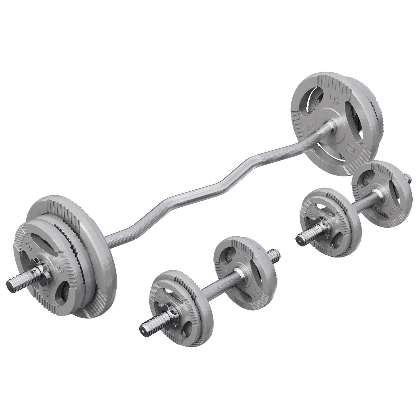 Set de gantere SZ din fontă Gripper 70 kg cu închizători în formă de stea
