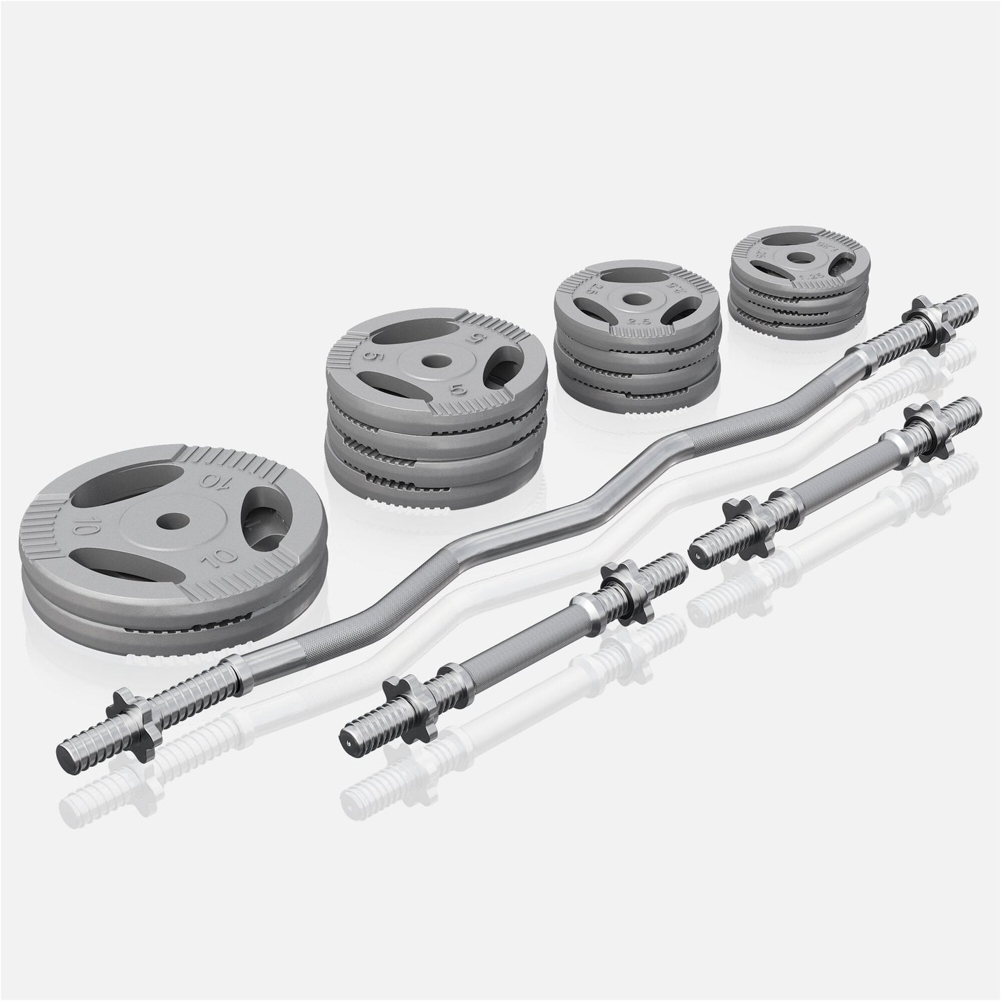 Set de gantere SZ din fontă Gripper 70 kg cu închizători în formă de stea