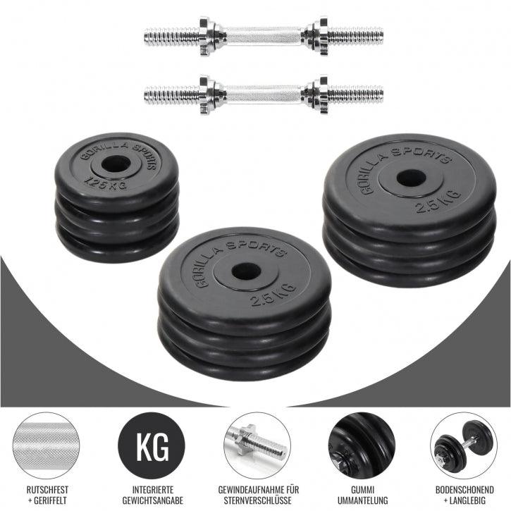 Set gantere cauciucate 20 - 30 KG Gorilla Sports
