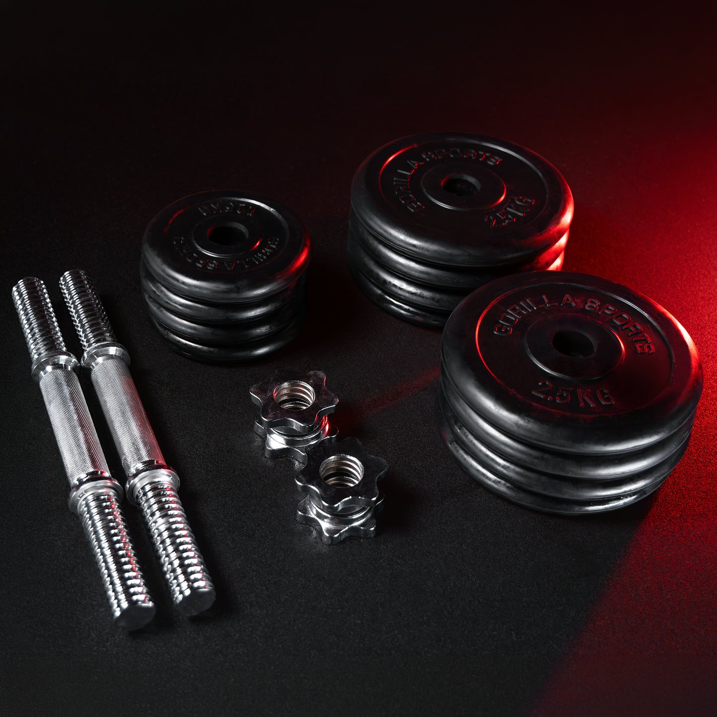 Set gantere cauciucate 20 - 30 KG Gorilla Sports