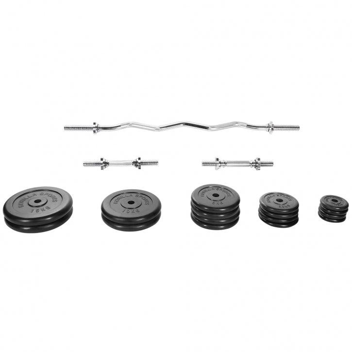 Set de gantere SZ din cauciuc 70 kg cu închizători în formă de stea