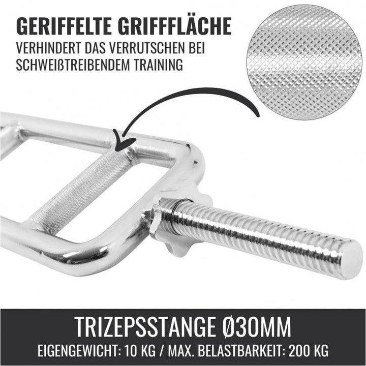 Set de antrenament pentru triceps din plastic, 35 kg, cu închizători în formă de stea