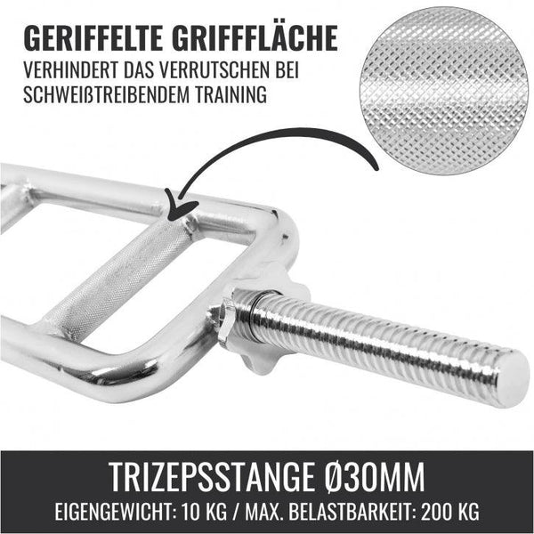 Set de antrenament pentru triceps din plastic, 35 kg, cu închizători în formă de stea