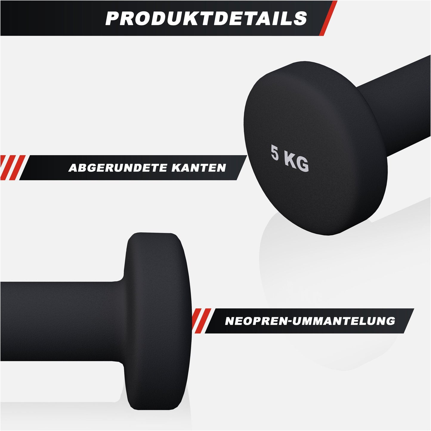 Halterele de gimnastică din neopren, rotunde, 1 - 10 kg