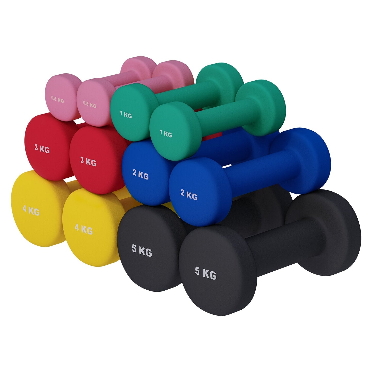 Halterele de gimnastică din neopren, rotunde, 1 - 10 kg