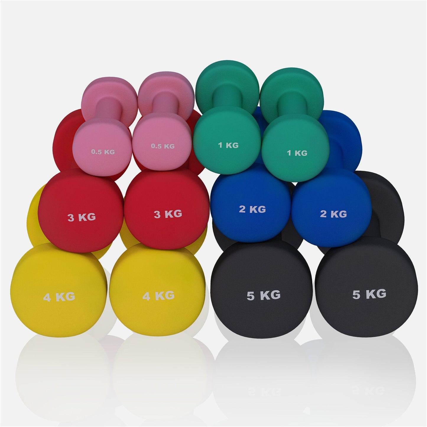 Halterele de gimnastică din neopren, rotunde, 1 - 10 kg