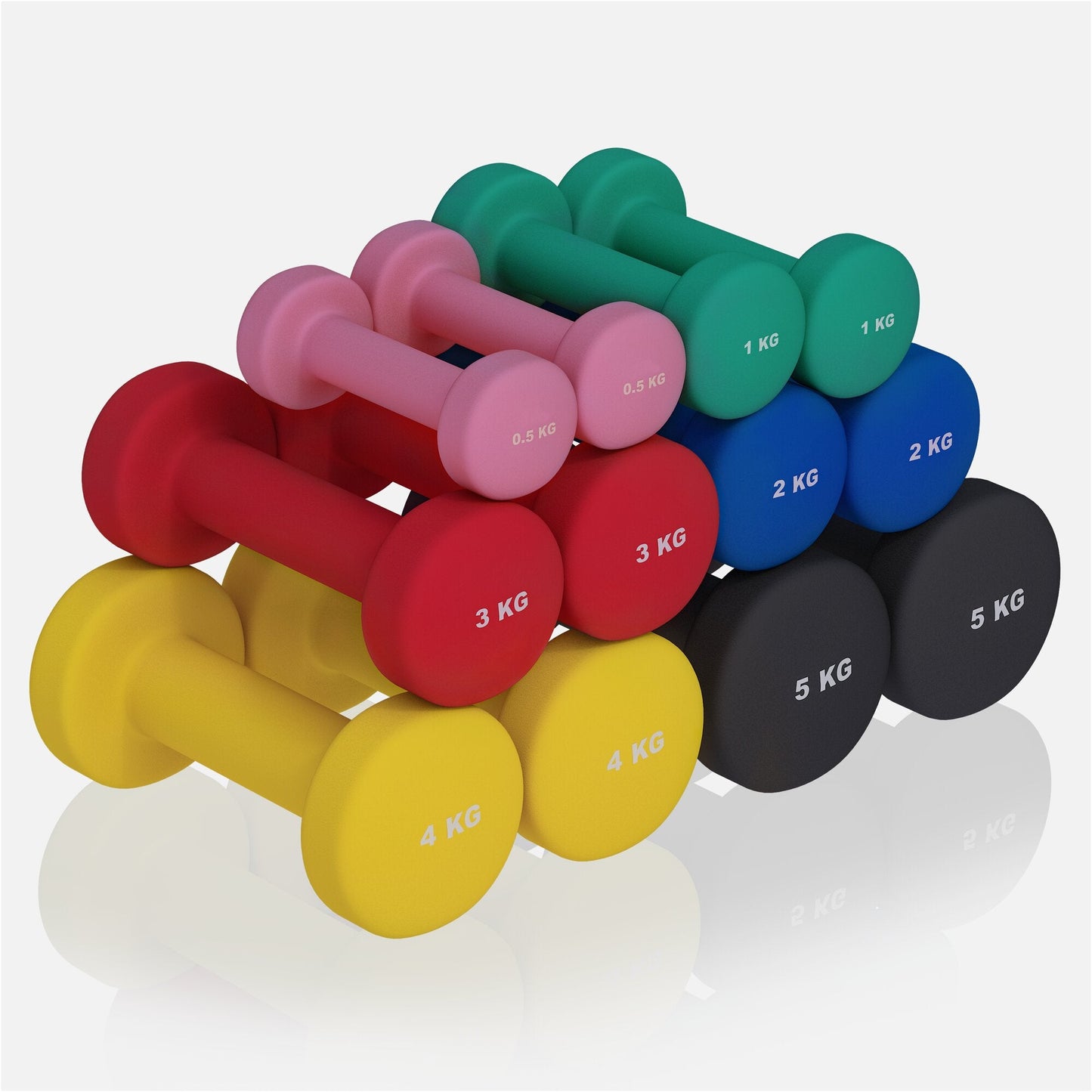 Halterele de gimnastică din neopren, rotunde, 1 - 10 kg