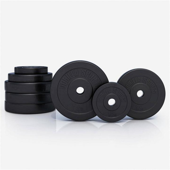 Set de gantere SZ din plastic de 35 kg cu închizători în formă de stea