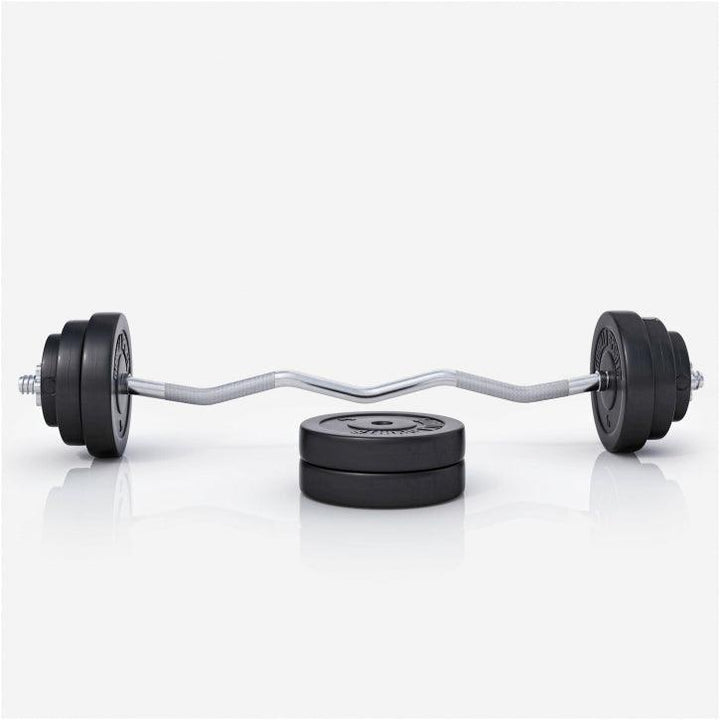 Set de gantere SZ din plastic de 35 kg cu închizători în formă de stea