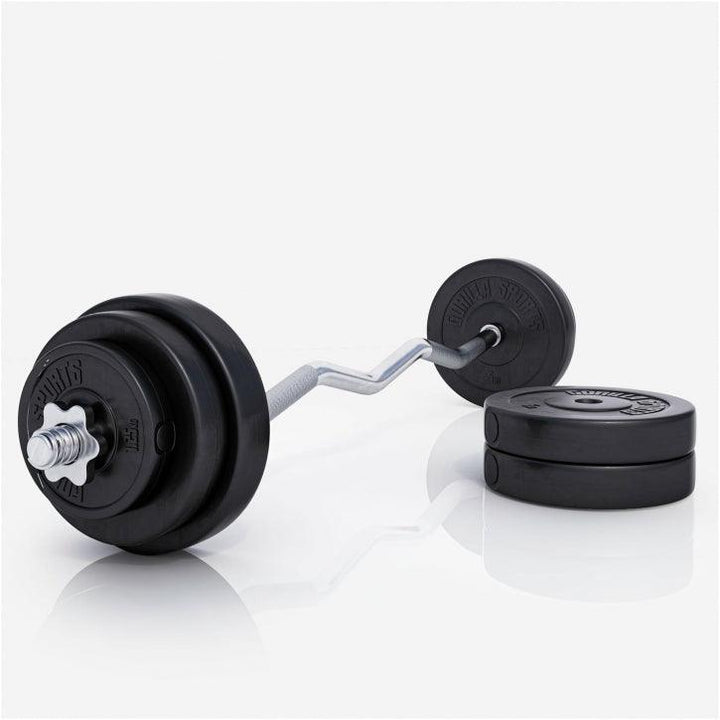Set de gantere SZ din plastic de 35 kg cu închizători în formă de stea
