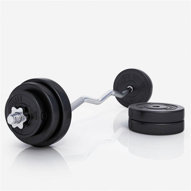 Set de gantere SZ din plastic de 35 kg cu închizători în formă de stea