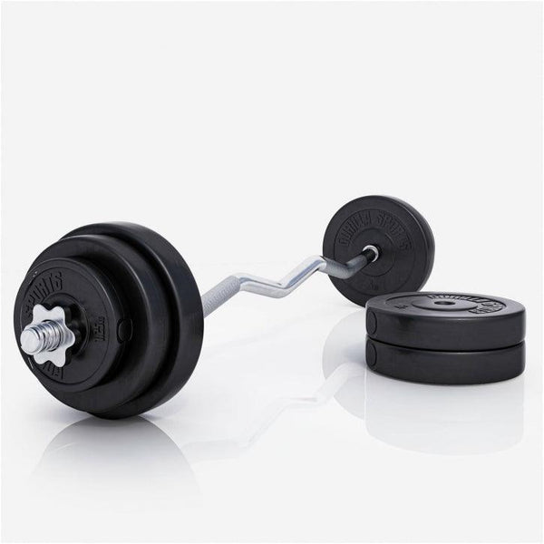 Set de gantere SZ din plastic de 35 kg cu închizători în formă de stea