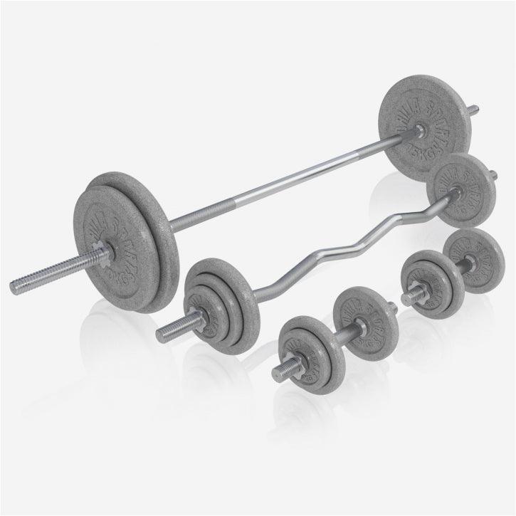 Stație de forță Universal incl. set de haltere din fontă 108 kg