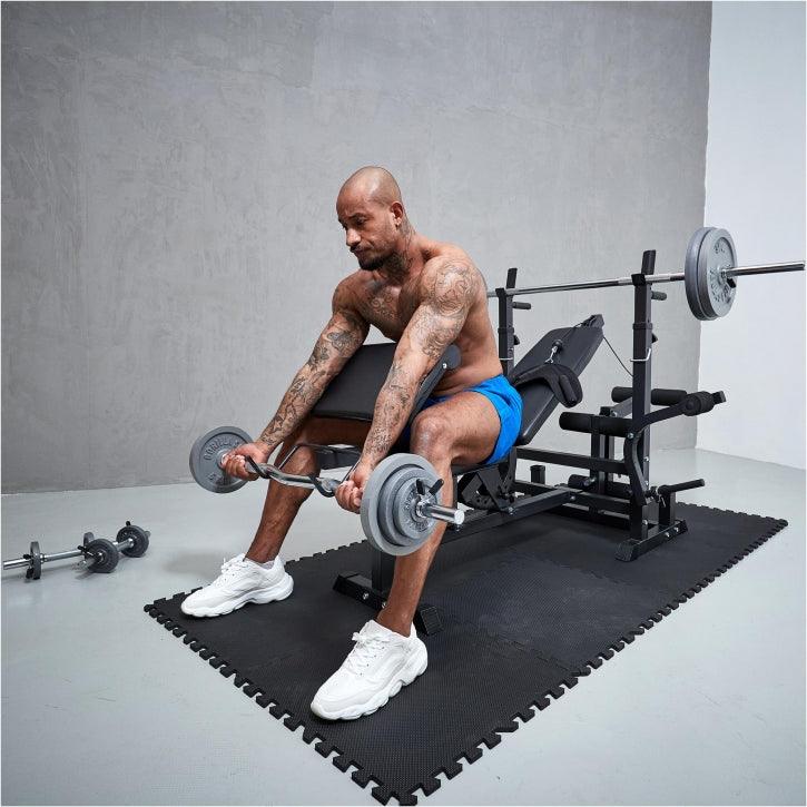 Stație de forță Universal incl. set de haltere din fontă 108 kg