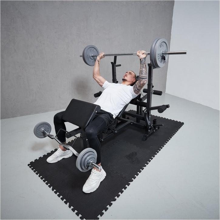 Stație de forță Universal incl. set de haltere din fontă 108 kg