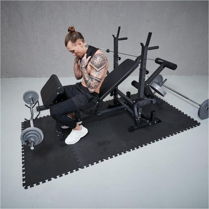 Stație de forță Universal incl. set de haltere din fontă 108 kg