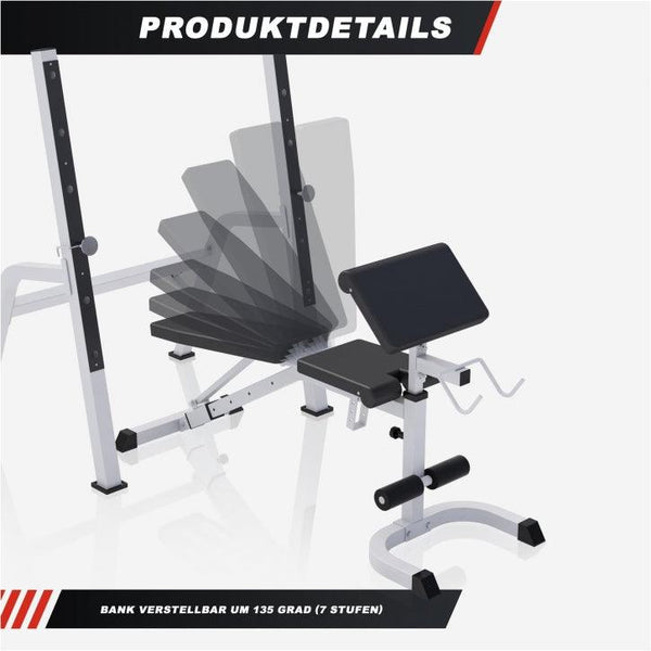 Bancă inclinat/declinat reglabilă cu suport Scott - Gorilla Sports Ro