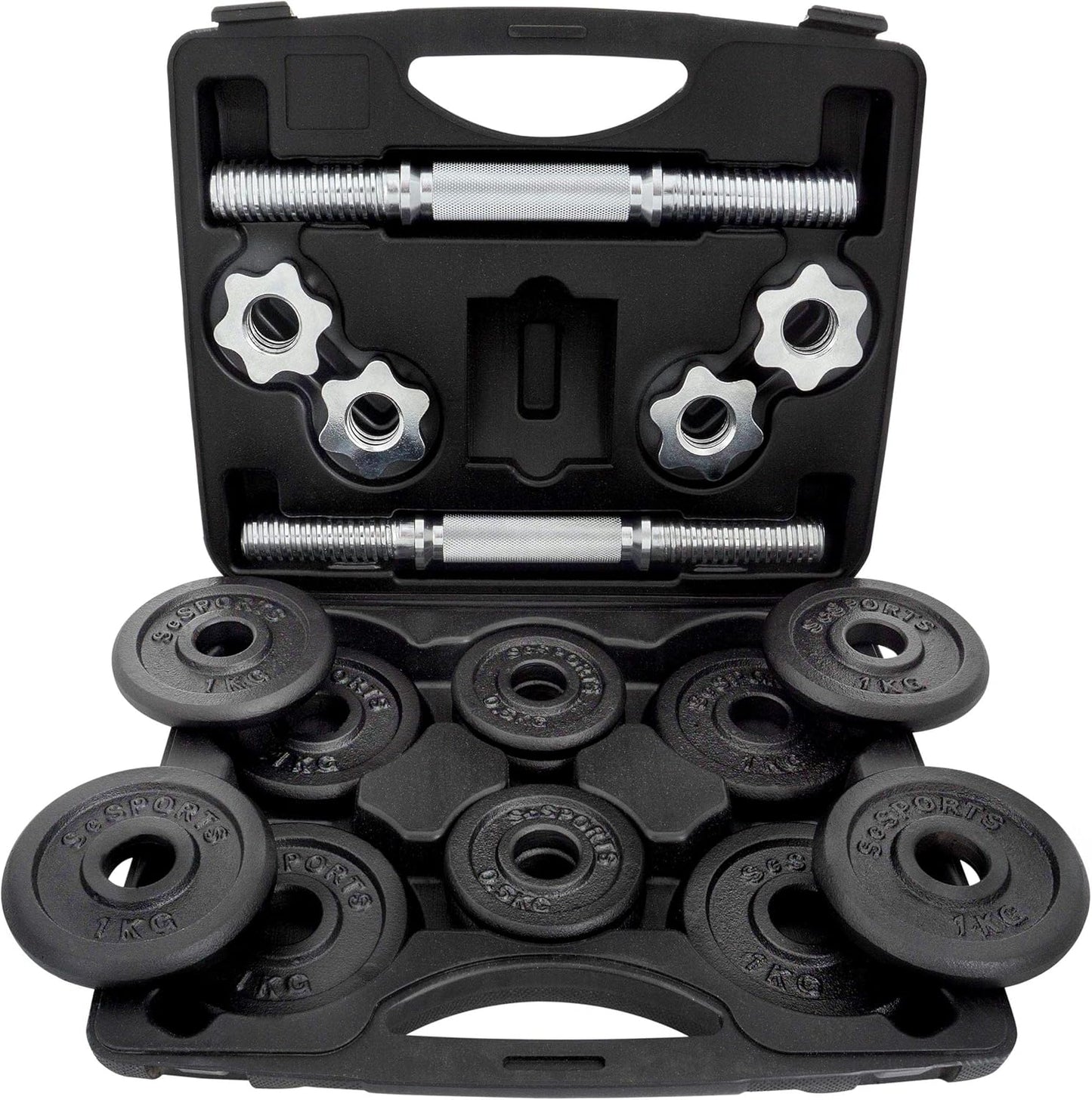 Set de gantere cu valiză 15 - 20 kg