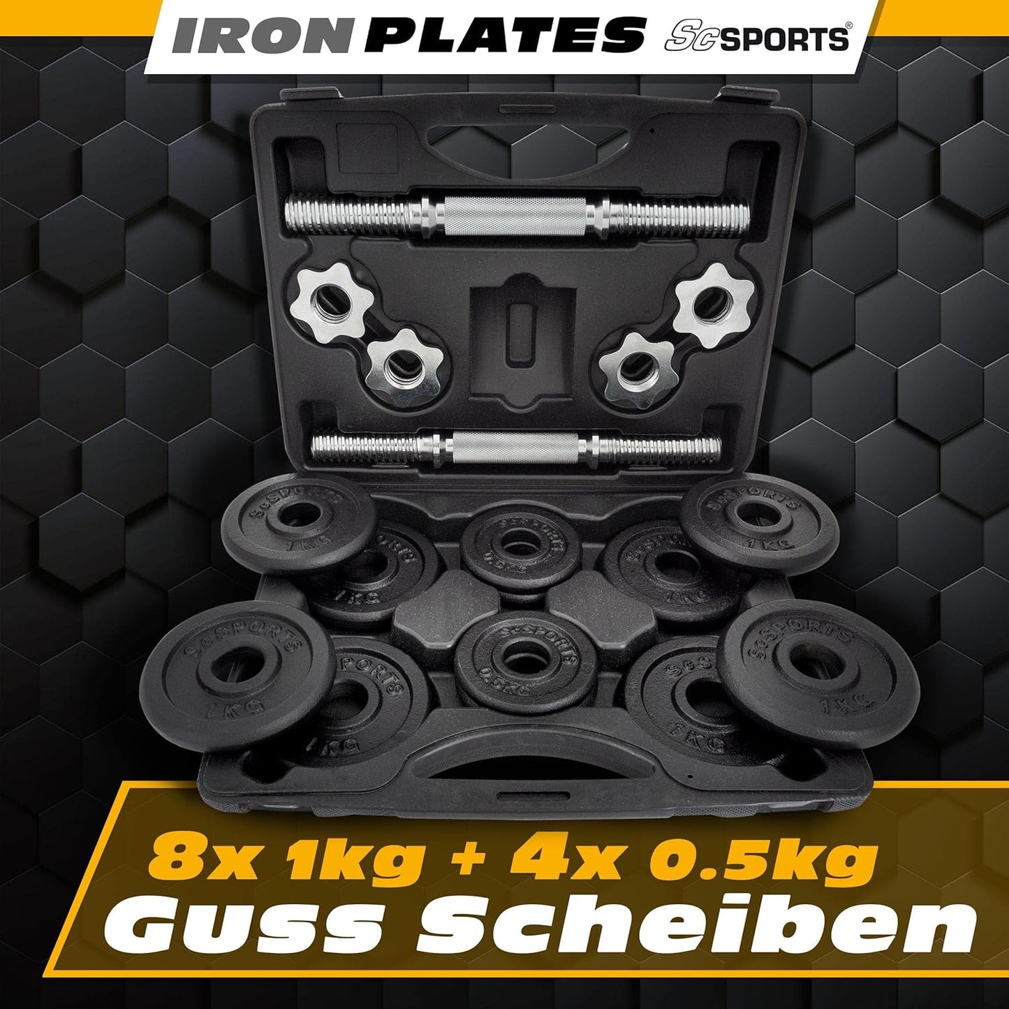 Set de gantere cu valiză 15 - 20 kg