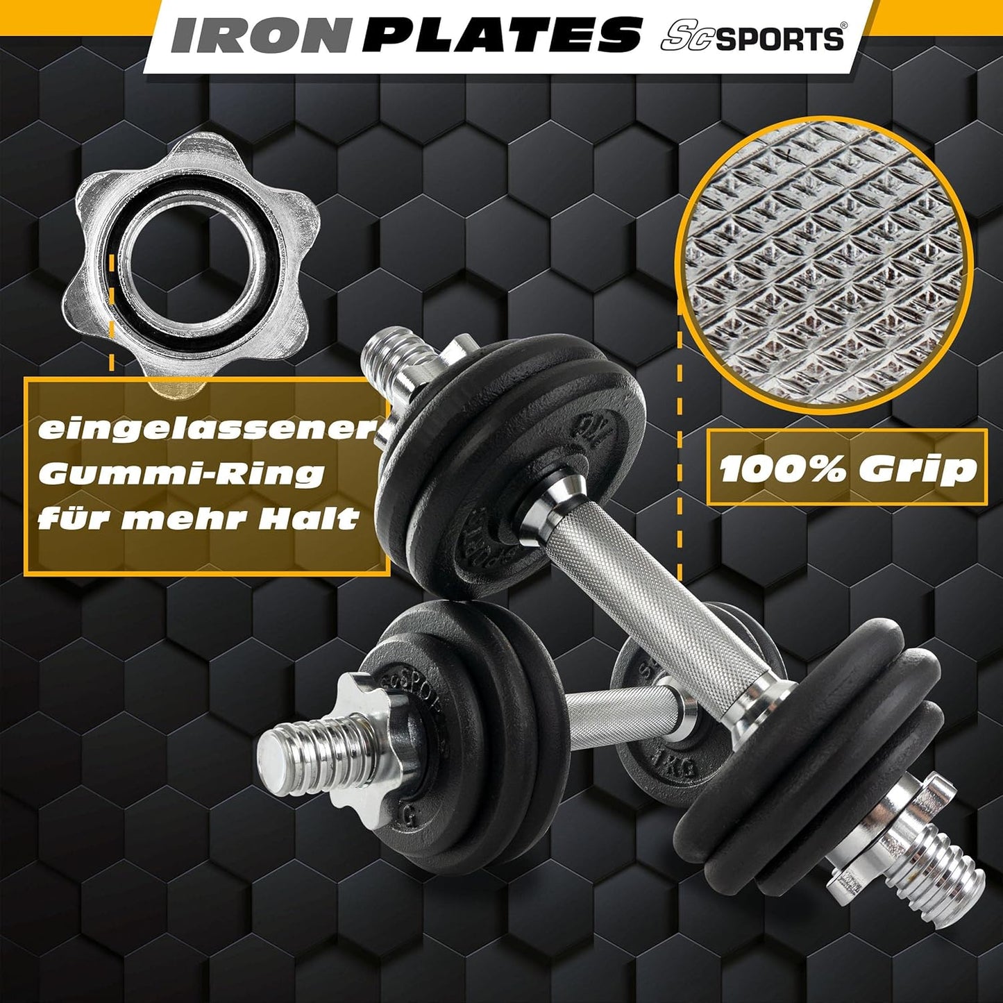 Set de gantere cu valiză 15 - 20 kg