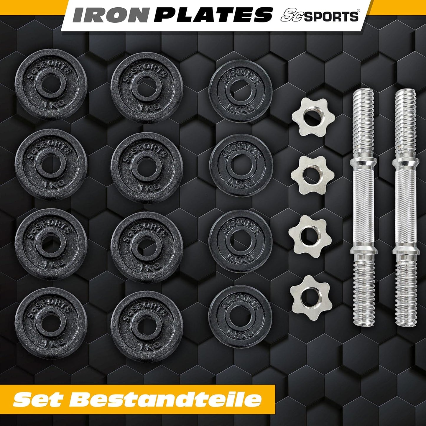 Set de gantere cu valiză 15 - 20 kg