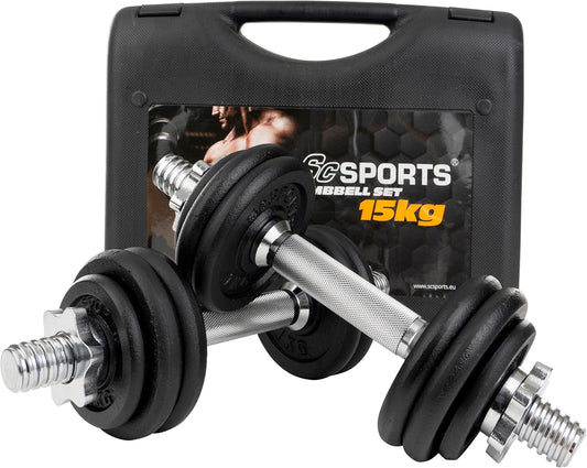 Set de gantere cu valiză 15 - 20 kg
