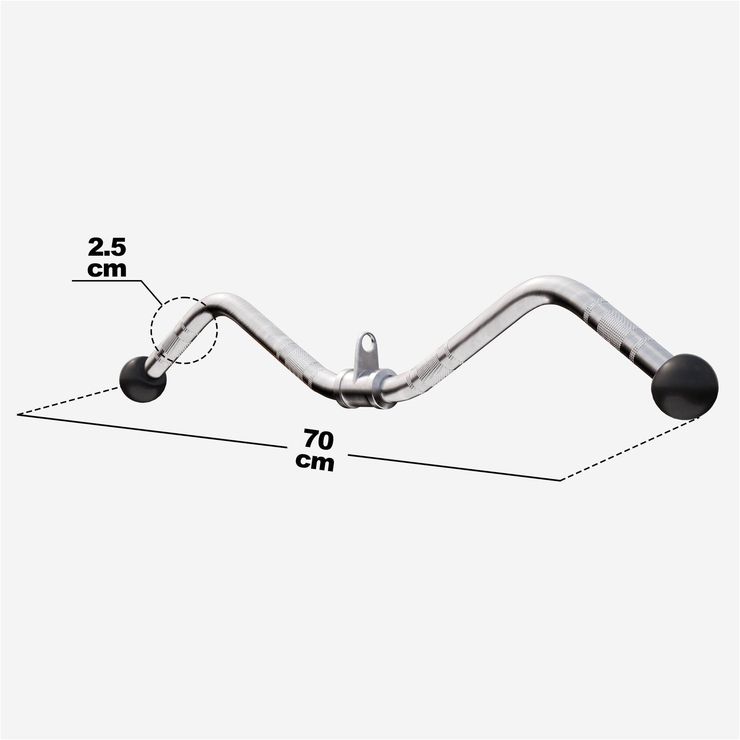 Mâner pentru curl SZ inclus, articulație rotativă cu manșon din cauciuc