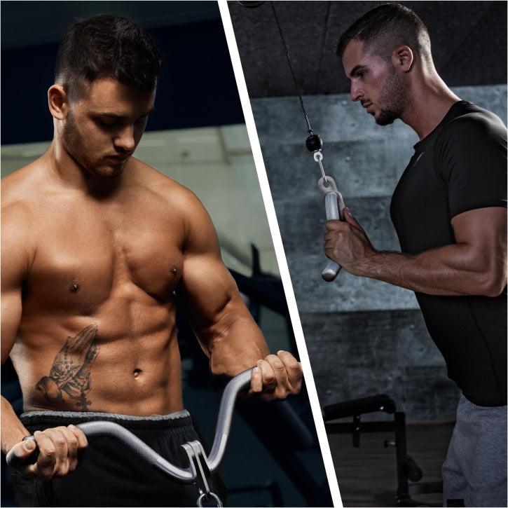 Mâner pentru triceps în formă de V, cu articulație rotativă