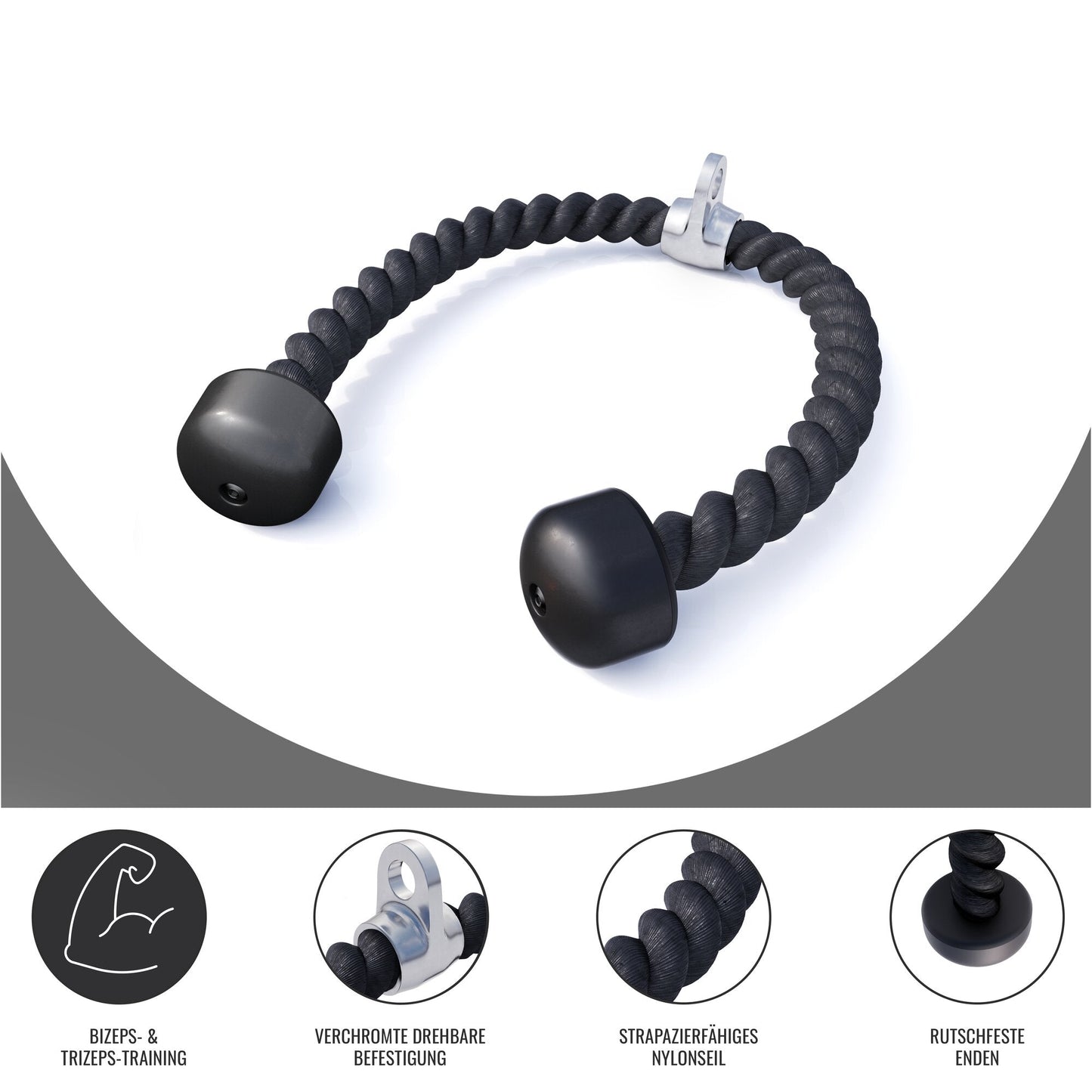 Sfoara pentru triceps/biceps din nailon, incluzând articulație pivotantă