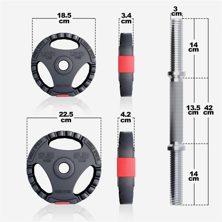 Set gantere reglabile din ciment cu prindere 30KG - Gorilla Sports Ro