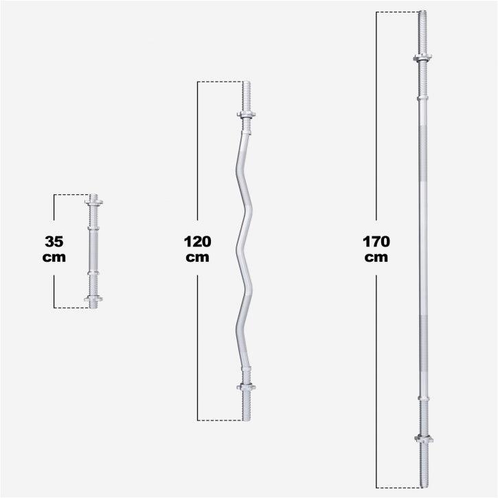 Set de haltere cu mâner din plastic 100 kg cu închizători în formă de stea