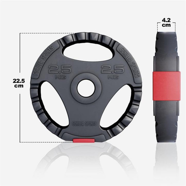 Set de haltere cu mâner din plastic 100 kg cu închizători în formă de stea