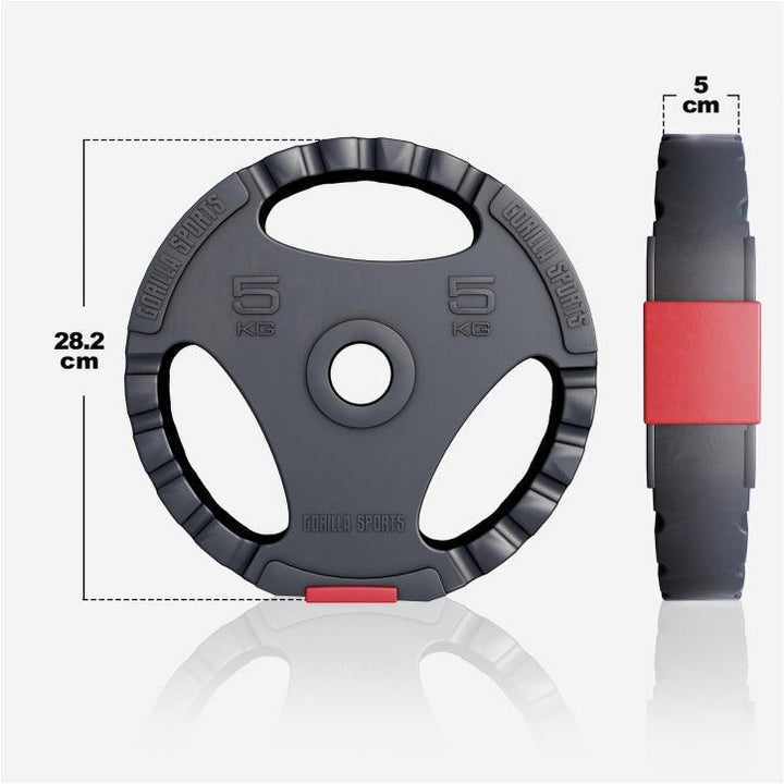 Set de haltere cu mâner din plastic 100 kg cu închizători în formă de stea
