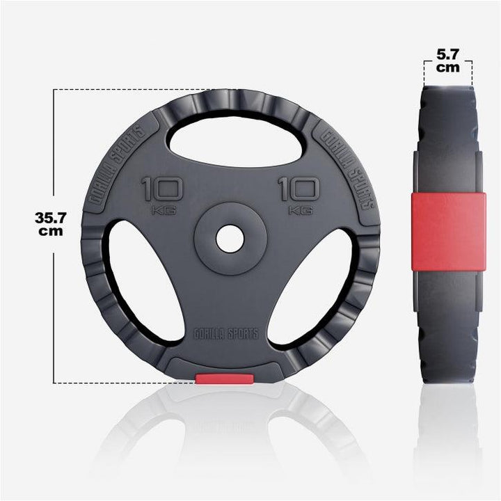 Set de haltere cu mâner din plastic 100 kg cu închizători în formă de stea