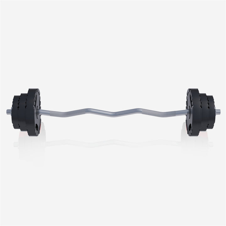 Set de haltere SZ din plastic Gripper 25 kg cu închizători în formă de stea