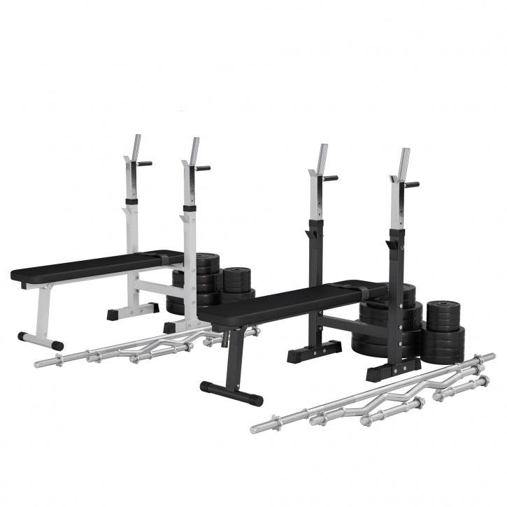 Banca piept cu suport reglabil + set de greutati - Gorilla Sports Ro