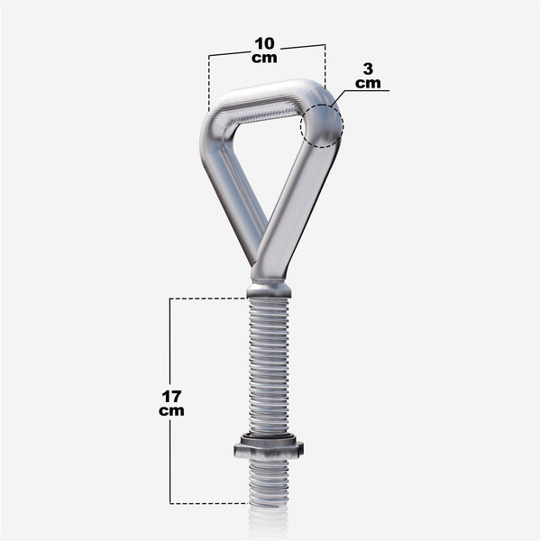 Mâner reglabil pentru kettlebell, cromat, 3,3 kg