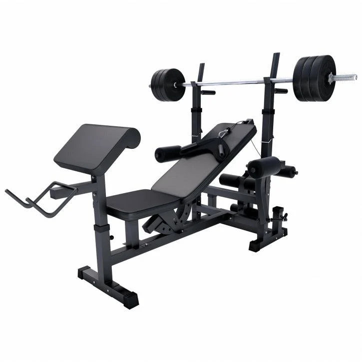 Stație de forță universală, inclusiv set de haltere din plastic 40/70/100 kg