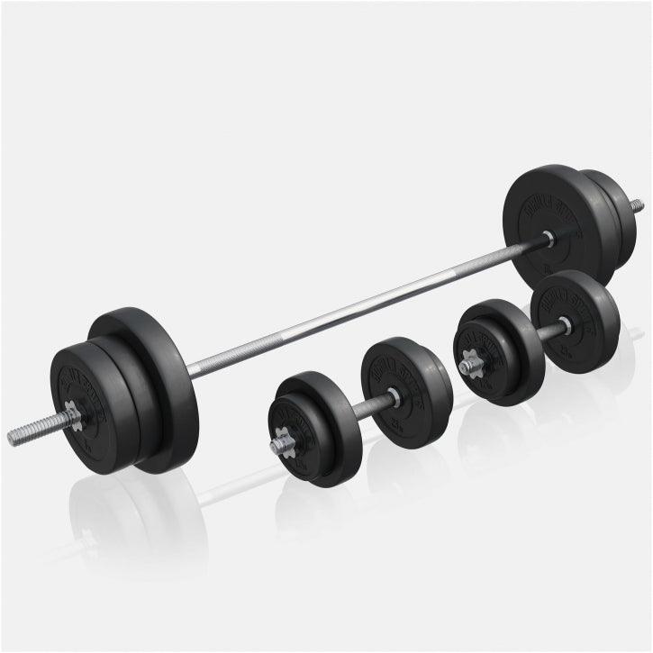 Stație de forță universală, inclusiv set de haltere din plastic 40/70/100 kg