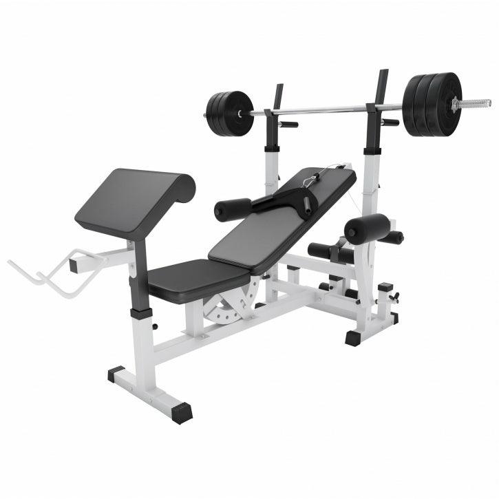Stație de forță universală, inclusiv set de haltere din plastic 40/70/100 kg